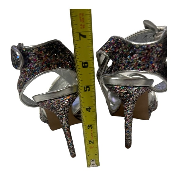 Charles Multicolor Coarse Glitter Platform Heel Stiletto Sandal Size 7 NWOT - Picture 5 of 5